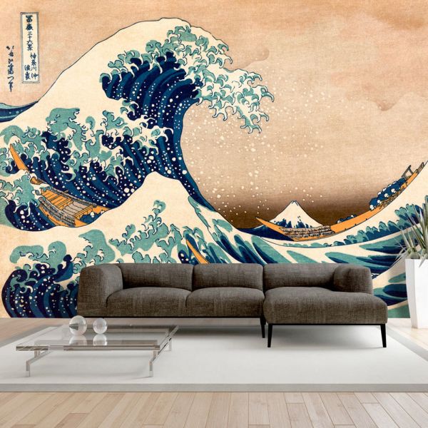 Papier peint intissé Vintage et Retro Hokusai: The Great Wave off Kanagawa (Reproduction)