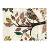 Papier peint intissé Vintage et Retro Oiseau sur branche (patchwork)