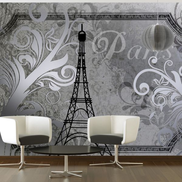 Papier peint intissé Vintage et Retro Vintage Paris - silver