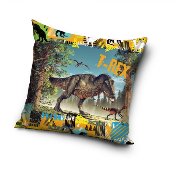 Coussin T-Rex dinosaure 40x40 cm