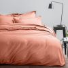 Housse de couette 240x260 + 2 taies d'oreiller 63x63 cm Satin de Coton Rose Thé