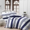 Housse de couette 220x240 + 2 taies d'oreiller 60x60 cm Coton Bhpc 003 Dark Blue