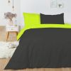 Housse de couette 220x240 + 2 taies d'oreiller 63x63 cm Coton Anis_Anthracite