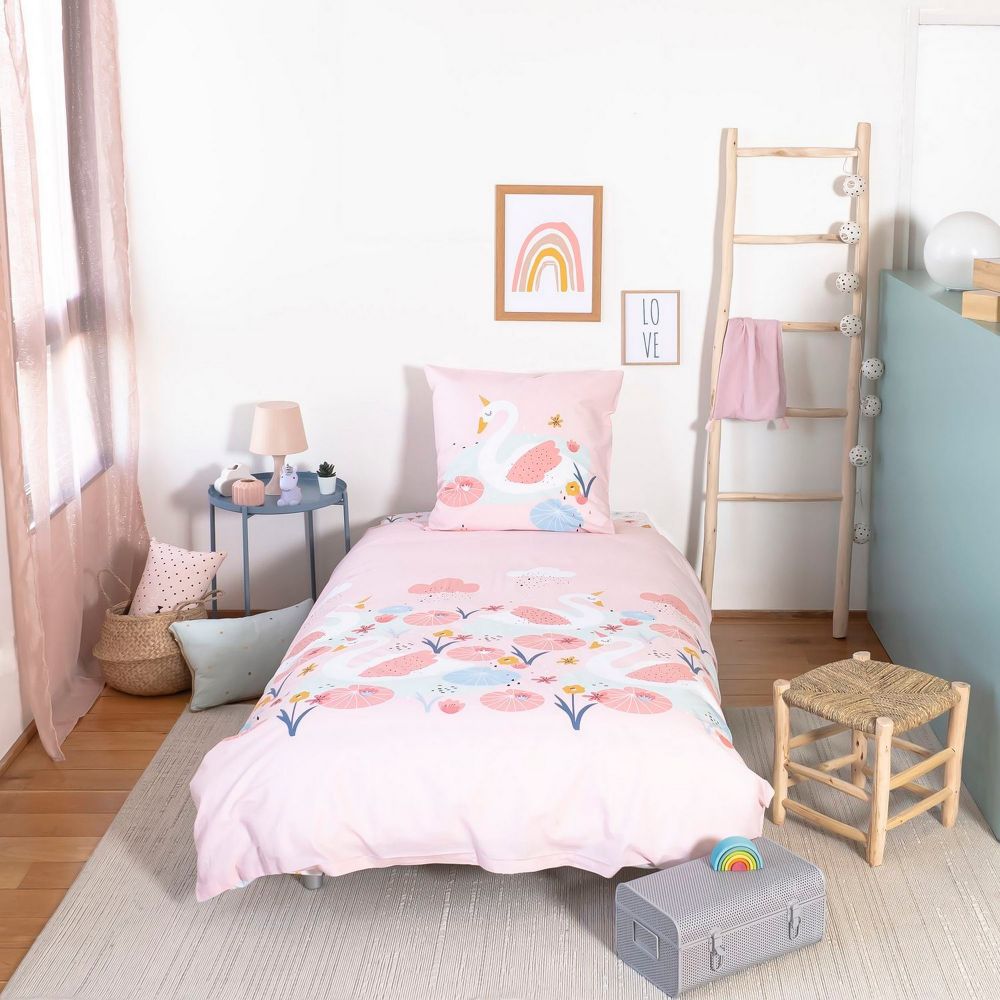 Housse de couette enfant 140x200 cm avec 1 taie d'oreiller 63x63 cm Parure  de lit Coton Kids Kool 1.11