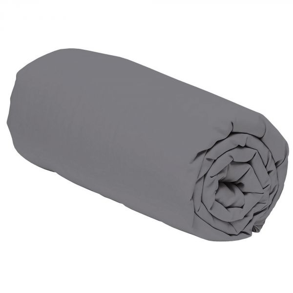Drap housse 140x190 +30 cm Percale de Coton Gris