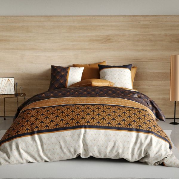 Housse de couette 220x240 cm + 2 taies d'oreiller 63x63 cm Coton Toffee