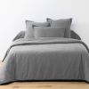 Housse de couette 200x200 cm + 2 taies d'oreiller 65x65 cm Coton Gris Foncé