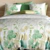 Housse de couette 240x260 cm + 2 taies d'oreiller 63x63 cm Coton Ecrus Vert