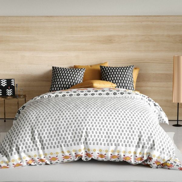 Housse de couette 220x240 cm + 2 taies d'oreiller 65x65 cm Coton Loya