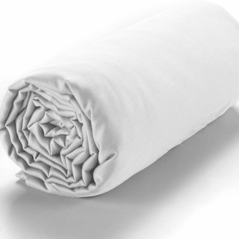 Drap housse 140x190 +30 cm Satin de Coton Blanc pas cher