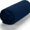 Drap housse 160x200 +30 cm Satin de Coton Cobalt