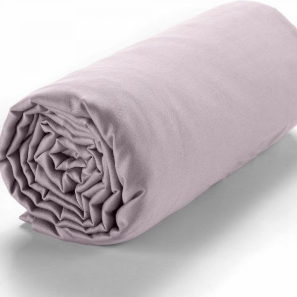 Drap housse 160x200 +30 cm Satin de Coton Tourterelle