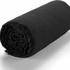 Drap housse 140x190 +30 cm Satin de Coton Noir