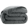 Housse de couette 220x240 Satin de Coton Gris Foncé