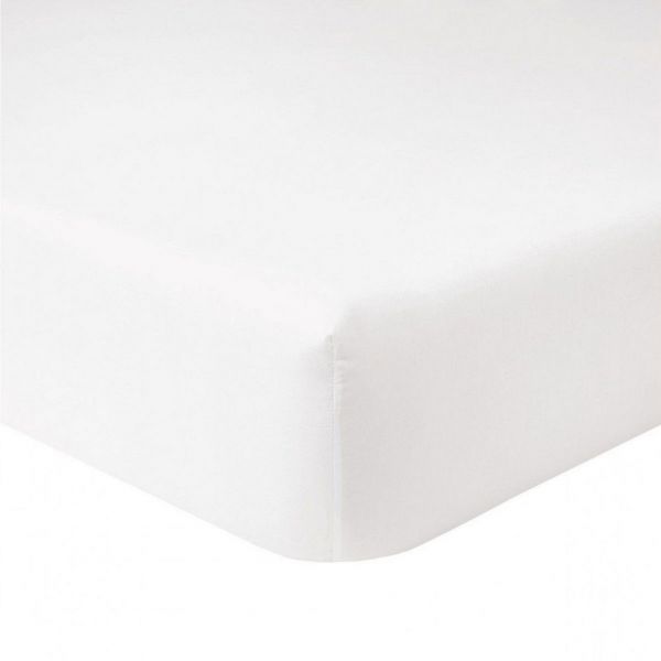 Drap housse 90x190 +25 cm Coton Blanc