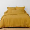 Housse de couette 240x260 cm + 2 taies d'oreiller 65x65 cm Coton Jaune