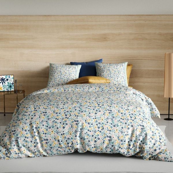 Housse de couette 200x200 cm + 2 taies d'oreiller 63x63 cm Coton Mani