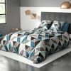 Housse de couette 200x200 cm + 2 taies d'oreiller 63x63 cm Microfibre Blutry