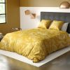 Housse de couette 240x260 cm + 2 taies d'oreiller 63x63 cm Coton Bio Victoria Ocre