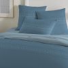 Housse de couette Reversible 220x240 cm + 2 taies d'oreiller 63x63 cm 100% Coton 57 fils Amsy Bleu