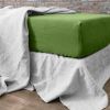 Drap housse 180x200 +30 cm en lin Français - lin lavé Kiwi