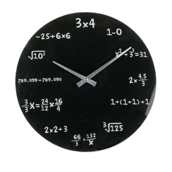 Horloge en verre formules mathématique