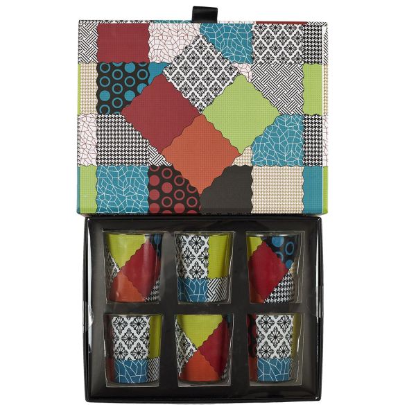 Coffret cadeau 6 bougies parfumées Patchwork