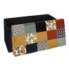 Coffre de rangement banc pliable Patchwork rétro