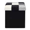 Pouf pliable coffre de rangement Patchwork Gris