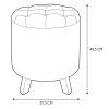 Pouf coffre de rangement rond gris