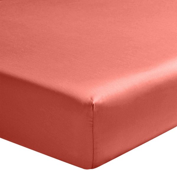 Drap housse 160x200 +30 cm 100% Satin de Coton Sienne