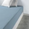 Drap housse 160x200 +35 cm 100% Coton 57 fils Bleu Polaire