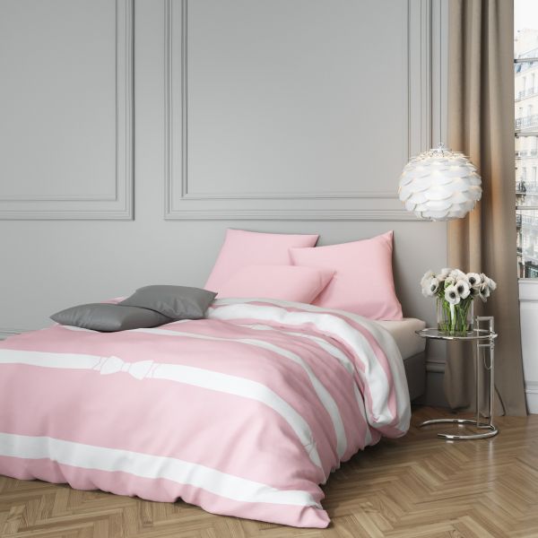 Housse de couette 220x240 cm + 2 taies d'oreiller 63x63 cm Satin de Coton Jordeau