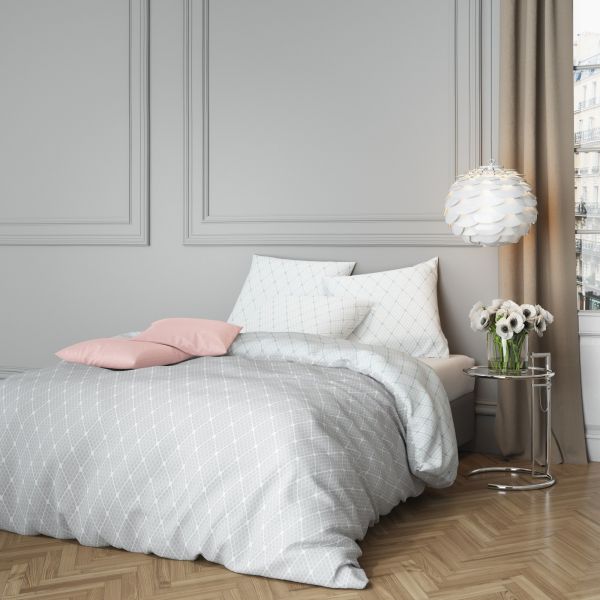 Housse de couette 220x240 cm + 2 taies d'oreiller 63x63 cm Satin de Coton Jante