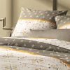 Housse de couette 220x240 cm + 2 taies d'oreiller 63x63 cm Percale 80 fils Tily Havane