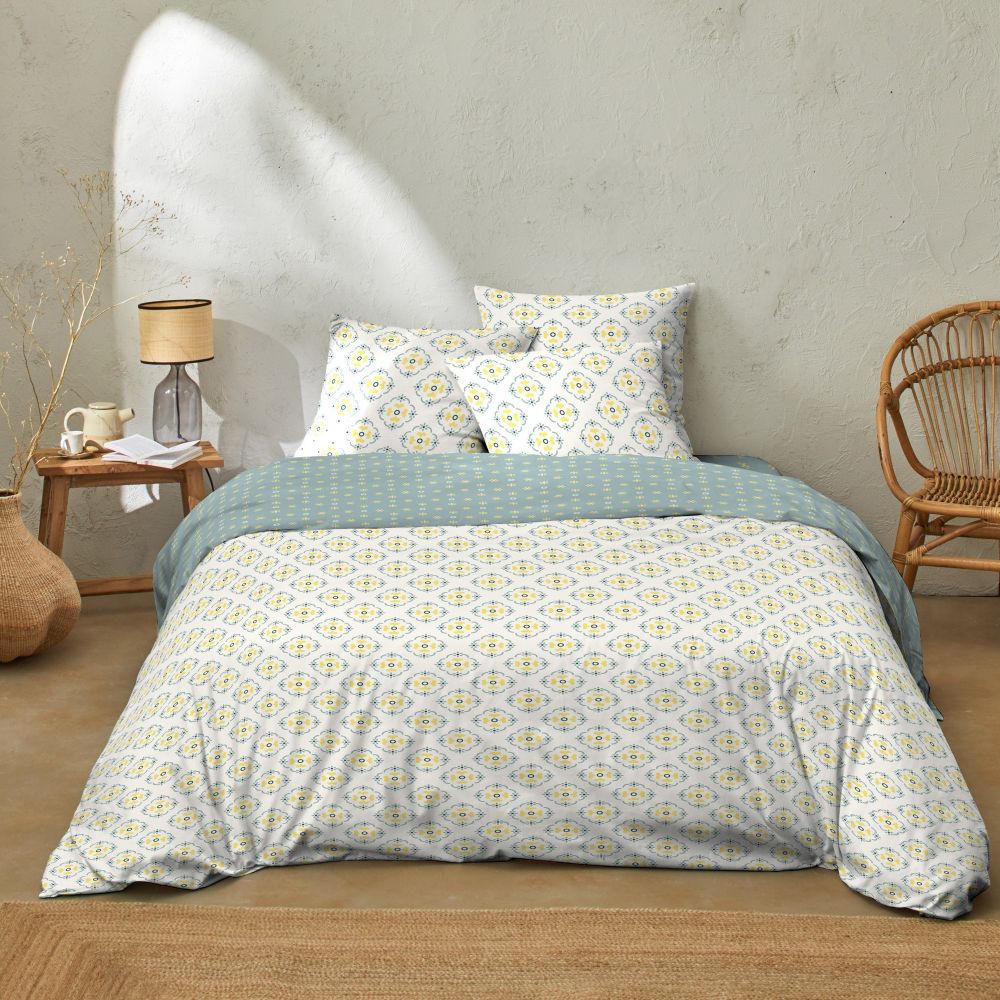 Housse de couette 220x240 + 2 taies d'oreiller 60x60 cm Coton