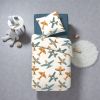Housse de couette 140x200 cm + 1 taie d'oreiller 63x63 cm Coton 57 fils Plane Bleu