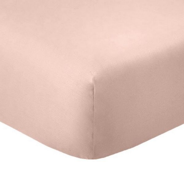 2 Draps housse 80x200 +35 cm Coton 57 fils Blush