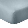 2 Draps housse 80x200 +35 cm Coton 57 fils Bleu Polaire