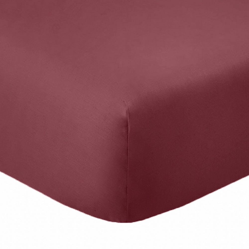 Drap housse coton uni 57 fils 160x200 lit deux personnes de 160 cm