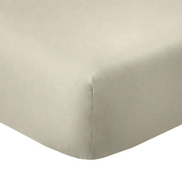 Drap housse 160x200 +35 cm Coton 57 fils Latte