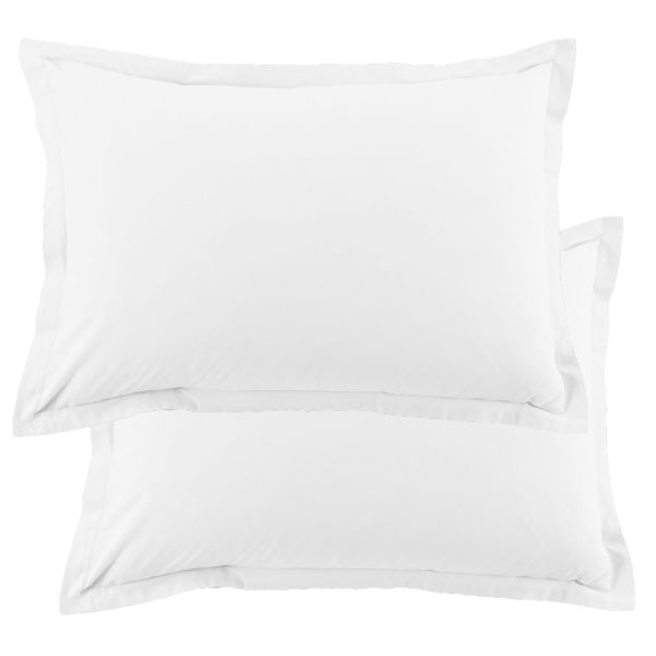 Lot de 2 taies d'oreiller - Blanc - 65x65 cm