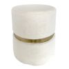 Pouf imitation fourrure blanc