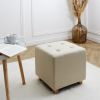 Pouf carré Hippolyte beige