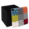 Pouf pliable coffre de rangement Patchwork