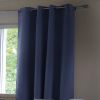 Rideau Occultant 140x180 cm Polyester Bleu Foncé