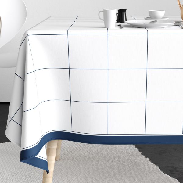 Nappe rectangulaire anti tache 140x300 cm Coton Kadri Majorelle