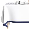 Nappe rectangulaire anti tache 140x250 cm Coton Murmure Bleu