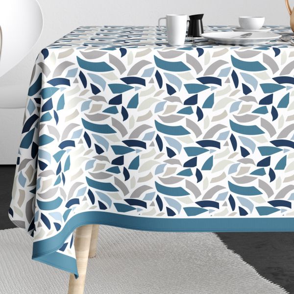 Nappe rectangulaire anti tache 140x300 cm Coton Terraza Ocean