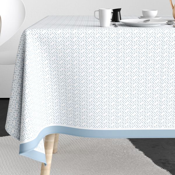 Nappe rectangulaire anti tache 140x200 cm Coton Barba Glace